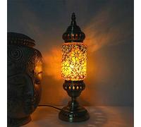 YRYRYW Turkish Mosaic Table Lamp Moroccan Handmade Glass Desk Lights Vintage Style Night Light Lighting Fixtures for Bedroom Living Room Dining Room Cafe Bar Hotel, E14,Gold Household faucets