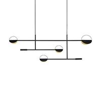 YRYRYW Warm Bedroom Study Dining Chandelier,Creative Iron Art Geometric Line Light,LED Nordic Personality Concise Living Room Light-Black and gold warm light 130 * 40cm Household faucets