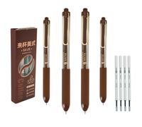 YRYUNRUI 4Pcs Black Ink Gel Pens, Coffee-smelling Black Ink Pens with 4Pcs Replacement Refills, Cute Fine Point Smooth Writing Pens, Office Supplies Gifts for Kids Schoolchildren