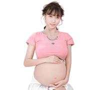 YRZGSAWJ 8th Silicone Pregnant Belly 9 Months Artificial Fake Pregnant Belly Costume Lifelike Skin for Actor Performance Maternity Clothes (ivory white)