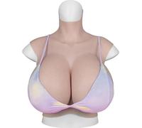 YRZGSAWJ Crossdresser Huge K S Z Cup Silicone Breastplate Plus Size Breast Forms for Drag Queen Transgender Cosplay (ivory Whitte, S Cup)
