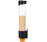 Yrzper Cup Dispenser Large Pull Type Paste or Screw Plate Mountable Fits 7oz to 12oz Cone or Flat Bottom Cup Water Dispenser Cooler or Wall Attractive in Home Office (Black, Large)