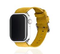 YS ACCESSORIES Suede Leather Watch Strap for Apple Watch 44mm 42mm 41mm 40mm 38mm - Compatible with iWatch Series 10-1 SE - Unisex Soft Replacement Band with Quick Release (Yellow, 42mm/44mm)