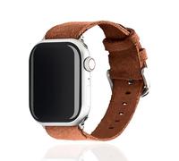 YS ACCESSORIES Suede Leather Watch Strap for Apple Watch 44mm 42mm 41mm 40mm 38mm - Compatible with iWatch Series 10-1 SE - Unisex Soft Replacement Band with Quick Release (Brown, 42mm/44mm)
