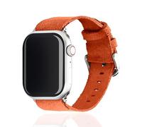 YS ACCESSORIES Suede Leather Watch Strap for Apple Watch 44mm 42mm 41mm 40mm 38mm - Compatible with iWatch Series 10-1 SE - Unisex Soft Replacement Band with Quick Release (Orange, 38mm/40mm/41mm)