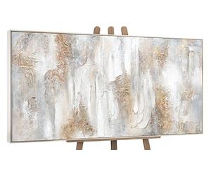 YS-Art Abstract acrylic painting on canvas Philosophy Beige gold hand painted artwork for interior Wall art decor With Frame 56x28 inch