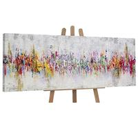 YS-Art Modern hand painted painting Abstraction II Large artwork for living room Textured wall decorations Home vivid shades 48x16 inch