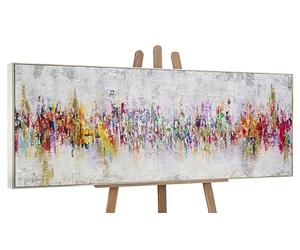 YS-Art Modern hand painted painting Abstraction II Large artwork for living room Textured wall decorations Home vivid shades With Frame 60x20 inch