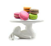 YS Bunny Rabbit Ceramic Plate,Dishes for Dessert Food Server Tray,Cute Cake Stand, Tableware Crafts Gift for Kitchenware Lovers,Wedding,Mother's Day Easter Day(1 Rabbit)