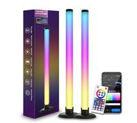 YS-INLT LED Light Bar,2-Pack Smart RGB Flow Light Bars 16 Million Colors, Work with Alexa and Google Assistant, Black, for PC,TV, Room Decoration,USB Port,with Remote Control and App Control