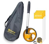 YS YUSON 6 Inch Measuring Wheel Complete Kit with 20 Marking Flags, 16.4ft Tape Measure & Canvas Bag - Foldable Precision Distance Roller, Up to 10,000 Ft, ±0.3% Accuracy, One Key to Reset