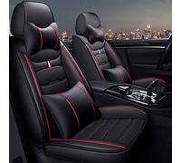 YSA ASF 5 Seat Car Covers For Bmw F10 E60 Series F11 G30 G31 E39 E61 F07 F18 G38 520i 530i 535i 540i Full Front And Rear Cover Protectors Set Seat Cover Cushion(Black Red 4pcs,Luxury)