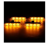 YSAASDS Turn Signal Lights Universal 4LED Amber Warning Strobe Grille Flashing Light Bar Kit Grill Hazard Emergency Lamp DRL Safety Marker Recovery Beacon Mirror Indicator