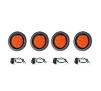 YSAASDS Turn Signals 12V 24V 14 LED 2.5inch Round Rear Tail Light Turn Signal Brake Stop Reverse Lamp For Car Truck Trailer Lorry Bus Dynamic Blinkers(4pcs Yellow)