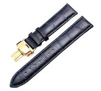 YSABVCP 16mm, 18mm Soft Cowhide Strap Fit For Citizen/Rossini Quick Release Men's Women's Universal Watch Band(Dark blue gold,18mm)