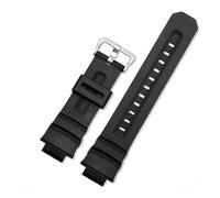 YSABVCP 16mm High Grade Rubber Wrist Strap Fit For Casio G-Shock AW- 591/590/AWG-M100/101/G-7700 Replacement Watch Band Man Black Bracelet(Black sk)