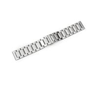 YSABVCP 18mm 20mm 22mm Solid Three Bead Strap Watch Accessories Stainless Steel Frosted Polished Metal Bracelet(Frosted Silver,22mm)