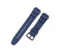 YSABVCP 18mm Style Rubber Watchband Fit For Casio AQ-S810W AQ-S800W SGW-300H SGW-400H SGW-500H MRW-200H Flexible Rubber Strap(Dark Blue-Black-K5)