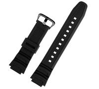 YSABVCP 18mm Waterproof Silicone Bracelet Strap Fit For Casio Watch Sport Rubber Watchband W-218H-4B2/1A AE-1200 W-735H AQ-S810W SGW-300H(Black BK)