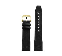 YSABVCP 20mm 21mm 22mm Nylon Canvas Watchband Fit For IWC Nylon Genuine Leather Watch Band Big Pilot Little Prince Mark 18 Watch Strap(Black gk,22mm)