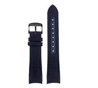 YSABVCP 20mm 22mm Strap Fit For Omega Seamaster 300 Leather Nylon Canvas Wrist Bracelet Fit For Rolex Water Ghost Curved End Watch Band(Blue bk,20mm)