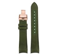YSABVCP 20mm 22mm Strap Fit For Omega Seamaster 300 Leather Nylon Canvas Wrist Bracelet Fit For Rolex Water Ghost Curved End Watch Band(Army Green rg bk,20mm)