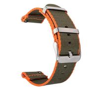 YSABVCP 20mm Watch Strap Colored Nylon Strap 22mm Watch Strap Watch Accessories Quick Release Canvas Watchbands(Green Orange,22mm)