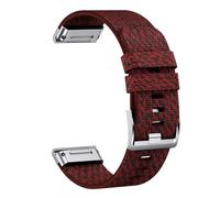 YSABVCP 22 26MM Quick Fit Nylon Watchband Strap Fit For Garmin Fenix 7/7Pro/7X/6X/6 Pro/5X/5 Plus6/Epix/Instinct Replaceable Bracelet(Jacquard Red2,22mm)