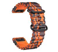 YSABVCP 22 26mm Silicone Ocean Strap Fit For Garmin Fenix 6 Pro/7/5 Camo Band Fit For Instinct 2/Forerunner 965/Approach S62 Watchband(Camo Orange,26mm)