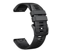 YSABVCP 22 26MM Silicone Watchband Strap Fit For Garmin Fenix 7/7Pro/7X/6X/6 Pro/5X/5 Plus/Epix/Instinct WristStrap Replaceable Bracelet(Black,26mm)