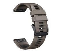 YSABVCP 22 26MM Silicone Watchband Strap Fit For Garmin Fenix 7/7Pro/7X/6X/6 Pro/5X/5 Plus/Epix/Instinct WristStrap Replaceable Bracelet(Brown Dark Grey,22mm)