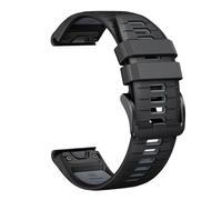 YSABVCP 22 26MM Silicone Watchband Strap Fit For Garmin Fenix 7/7Pro/7X/6X/6 Pro/5X/5 Plus/Epix/Instinct WristStrap Replaceable Bracelet(Black gray,26mm)