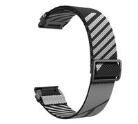 YSABVCP 22mm Elastic Nylon Band Fit For Garmin Fenix 5 6 7 Quick Fit Strap Fit For Instinct/Forerunner 965/955/Approach S62 Watchband Bracelet(Black Grey)
