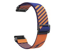 YSABVCP 22mm Elastic Nylon Band Fit For Garmin Fenix 5 6 7 Quick Fit Strap Fit For Instinct/Forerunner 965/955/Approach S62 Watchband Bracelet(Blue Orange)