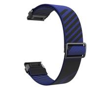 YSABVCP 22mm Elastic Nylon Band Fit For Garmin Fenix 5 6 7 Quick Fit Strap Fit For Instinct/Forerunner 965/955/Approach S62 Watchband Bracelet(Blue Black)