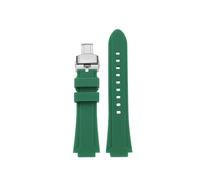YSABVCP 24 * 16mm Convex Silicone Watchband Fit For TIMEX T2N721 T2N720 W2R55500 TW2T76500 Series Waterproof Sports Watch Band Accessories(Green sk)