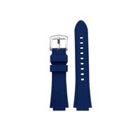 YSABVCP 24 * 16mm Convex Silicone Watchband Fit For TIMEX T2N721 T2N720 W2R55500 TW2T76500 Series Waterproof Sports Watch Band Accessories(Blue Silver)