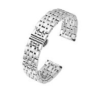 YSABVCP 316L Stainless Steel Seven Bead Watch Strap 16mm 18mm 20mm 22mm 19mm Solid Butterfly Buckle Universal Watchband Accessories(Silver,19mm)