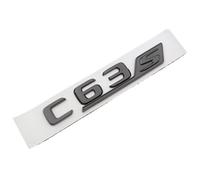 YSABVCP 3D ABS Black Chrome C63 S Logo C63S Emblem Letters Nameplate Car Trunk Badge Fit For Mercedes C63S AMG W205 W206 Sticker Accessories(Glossy Black)