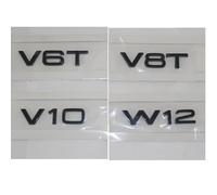 YSABVCP Black Letters Badges Emblems Fit For Audi A3 A4 A5 A6 A7 A8 S3 S4 R8 RSQ5 Q5 V6T V8T V10 W12(Black V10 (2pc))