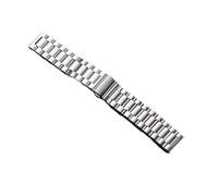 YSABVCP Black Silver Solid Stainless Steel Wristwatch Strap 20mm 22mm Wrist Bracelets Men Women Butterfly Buckle Replacement Watch Band(Silver,22mm)
