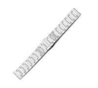 YSABVCP Ceramics Strap 18mm 20mm 22mm Bamboo Knot Bracelet Double Press Butterfly Buckle Ceramic Watch Band(White,20mm)