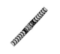 YSABVCP Ceramics Strap 18mm 20mm 22mm Bamboo Knot Bracelet Double Press Butterfly Buckle Ceramic Watch Band(Black,20mm)