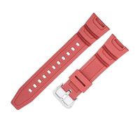 YSABVCP Comfortable Waterproof Resin Rubber Watchband Fit For Casio SGW-100 Series Anti-Allergy Multicolor Men's Watch Strap(Red-Steel-K5)