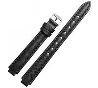 YSABVCP Cowhide Strap Substitute Fit For Casio Watch Fit For Women SHEEN Series SHE-3034GL/SHE-4029PG Watch Strap Convex Watch Accessories(Black sk,12-8mm)