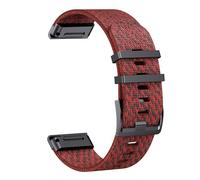 YSABVCP Durable Nylon Strap Suitable Fit For Garmin Fenix7X Pro/5X/6 Nylon Weaving, Suitable Fit For Fenix5/6/7/Instinct Replacement(Jacquard red,26mm)