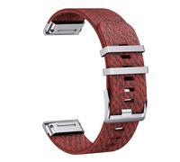 YSABVCP Durable Nylon Strap Suitable Fit For Garmin Fenix7X Pro/5X/6 Nylon Weaving, Suitable Fit For Fenix5/6/7/Instinct Replacement(Jacquard red 2,22mm)