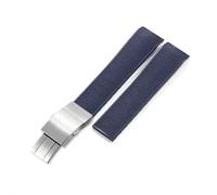 YSABVCP Dust-Free Silicone Watchband Fit For Longines L3.742/644 Sports Diving Series Silicone Rubber Watch Band Men's Watch Bracelet 21mm(Blue-Steel-Z10)