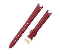YSABVCP Fit For Anne Klein Leather Durable Waterproof Watch Band Women AK 2156 2157 Ak2618rgbk Replace Watch Strap(Red-Golden-K12)