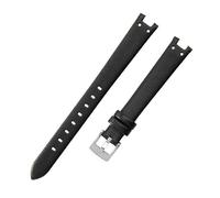 YSABVCP Fit For Anne Klein Leather Durable Waterproof Watch Band Women AK 2156 2157 Ak2618rgbk Replace Watch Strap(Black-Steel-K12)